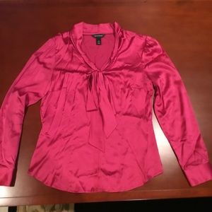 Stretch satin pink blouse